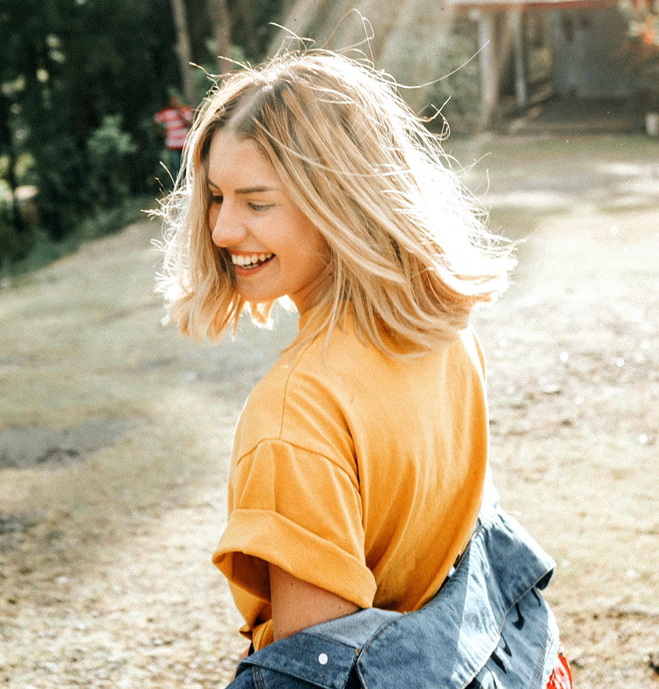 Blonde woman smiling info-10