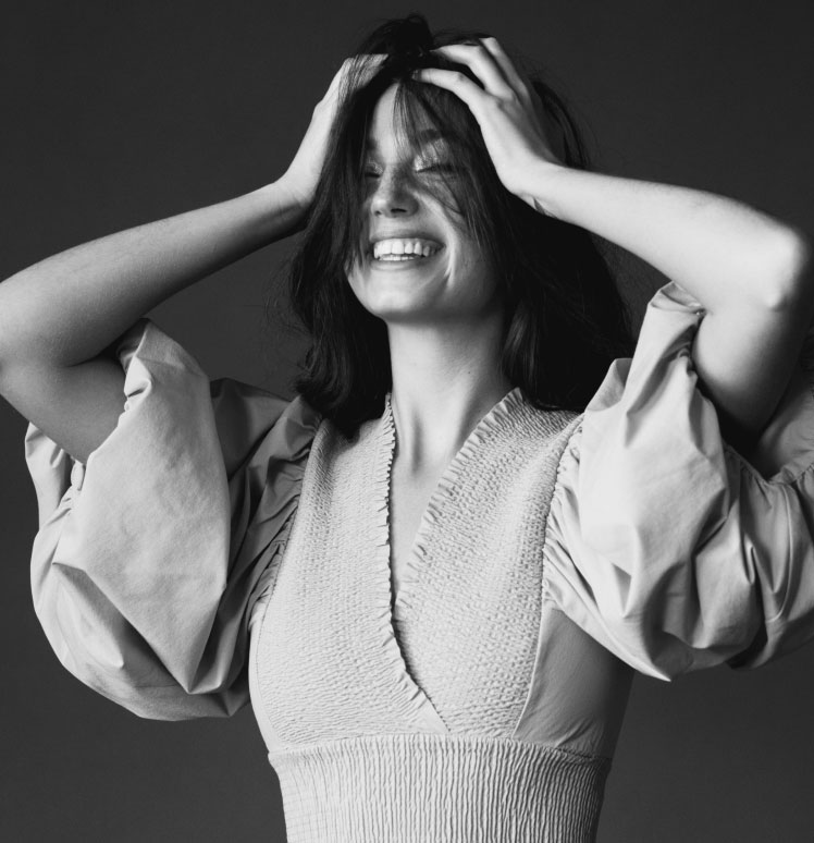 Woman smiling info-bg